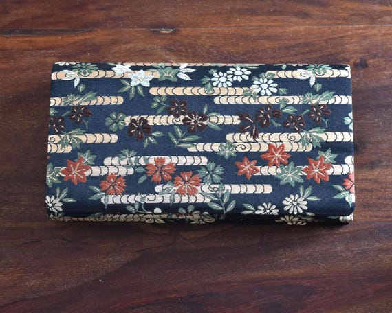 Japanese Kimono Clutch Maple Floral