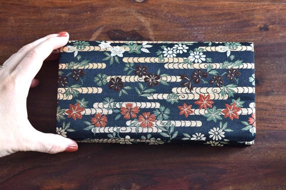 Japanese Kimono Clutch Maple Floral