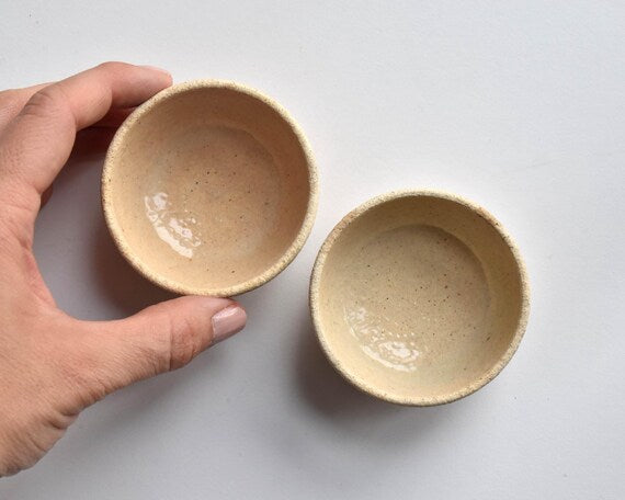 Handmade Ochre And Reddish-Brown Ceramic Sake Cups