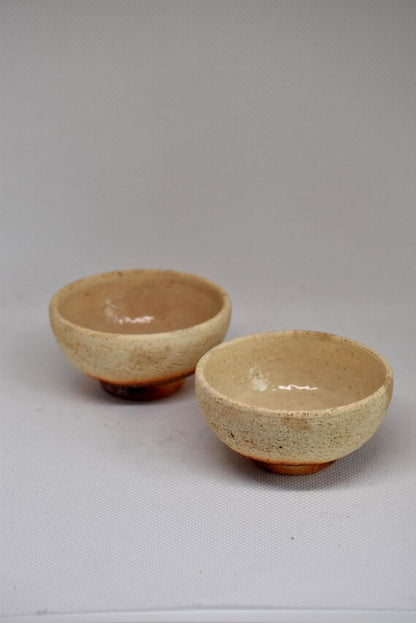 Handmade Ochre And Reddish-Brown Ceramic Sake Cups