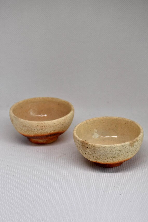 Handmade Ochre And Reddish-Brown Ceramic Sake Cups