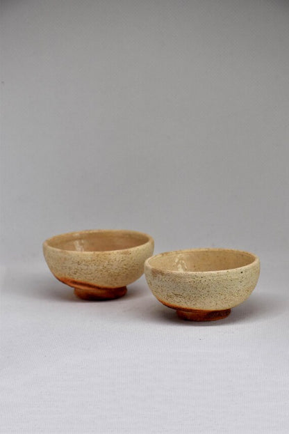 Handmade Ochre And Reddish-Brown Ceramic Sake Cups