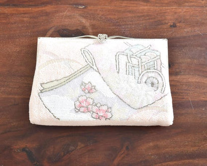 White Beaded Clutch