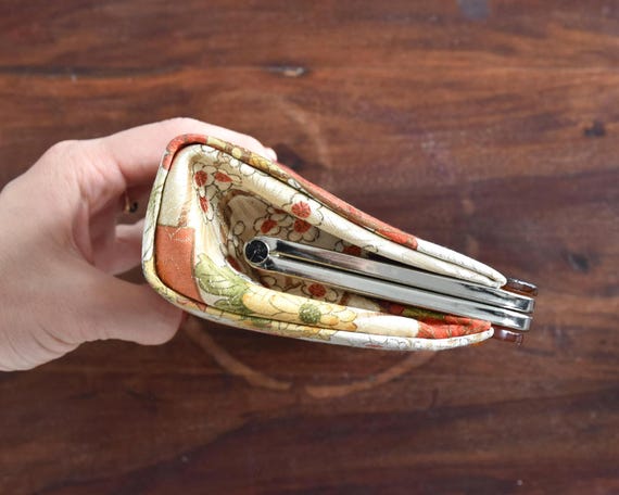 Japanese Fan & Floral Kimono Clutch