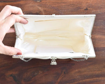 White Beaded Clutch