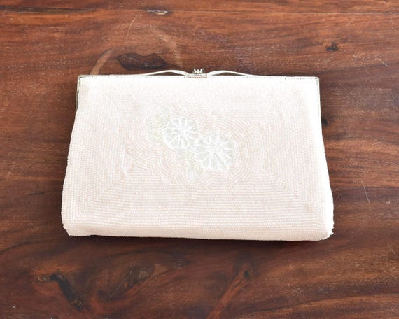White Beaded Clutch