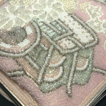 White Beaded Clutch