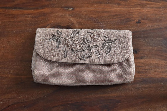 Japanese Floral Beaded Clutch