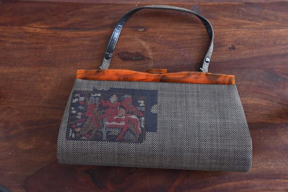 Oshima Tsumugi Silk Kimono Evening Clutch