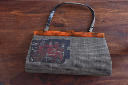 Oshima Tsumugi Silk Kimono Evening Clutch