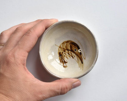 Japanese Ceramic Bowl Shrimp Motif