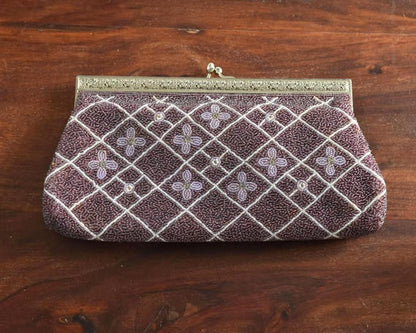Japanese Beaded Floral Clutch