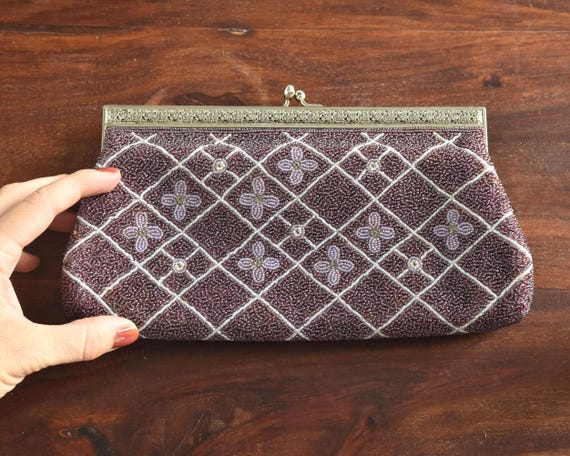 Japanese Beaded Floral Clutch