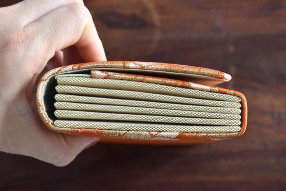 Saga Nishiki Brocade Clutch | Orange Floral