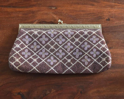 Japanese Beaded Floral Clutch