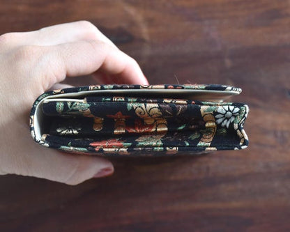 Japanese Kimono Clutch Maple Floral