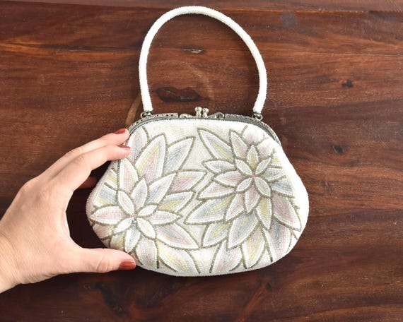 Japanese Floral Beaded Clutch