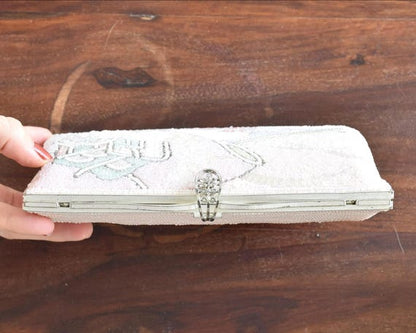 White Beaded Clutch