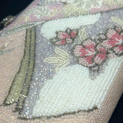 White Beaded Clutch