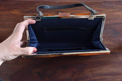 Oshima Tsumugi Silk Kimono Evening Clutch