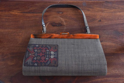 Oshima Tsumugi Silk Kimono Evening Clutch