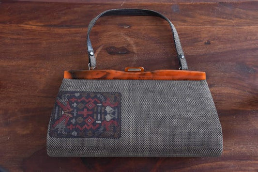 Oshima Tsumugi Silk Kimono Evening Clutch
