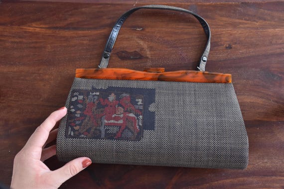 Oshima Tsumugi Silk Kimono Evening Clutch