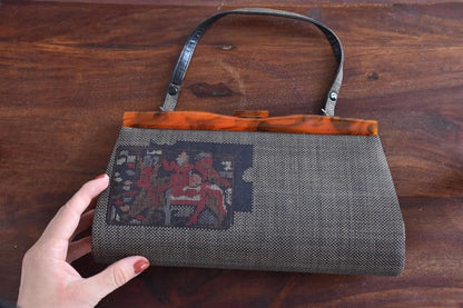 Oshima Tsumugi Silk Kimono Evening Clutch