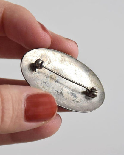Japanese Zogan Gold And Silver Floral Brooch