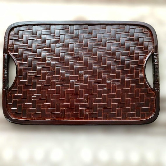 Japanese Bamboo Urushi Lacquer Tray