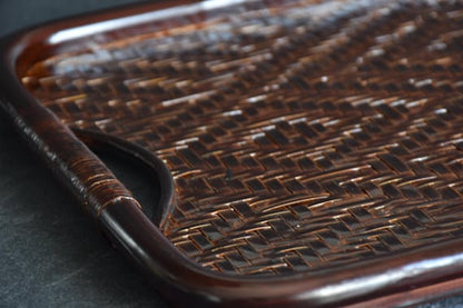 Japanese Bamboo Urushi Lacquer Tray