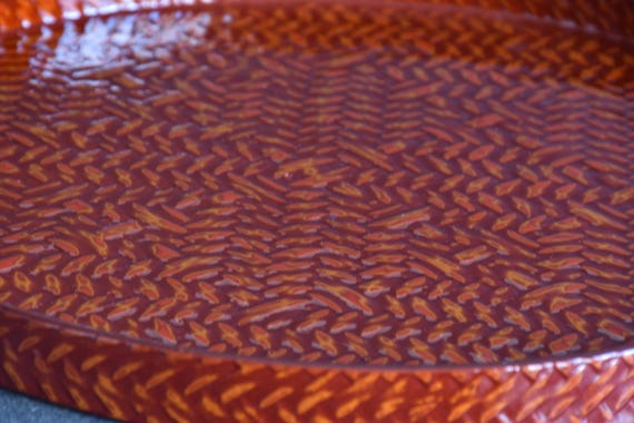 Japanese Red Rantai Lacquerware Tray