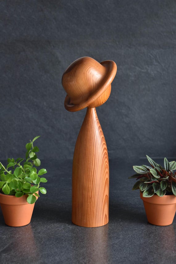 Yakusugi Cedar Kokeshi Doll With Hat