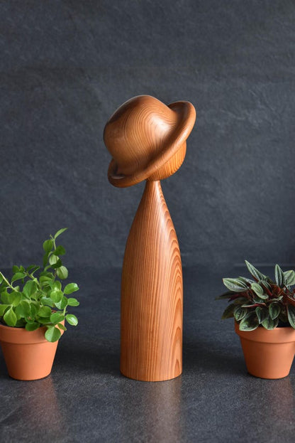 Yakusugi Cedar Kokeshi Doll With Hat