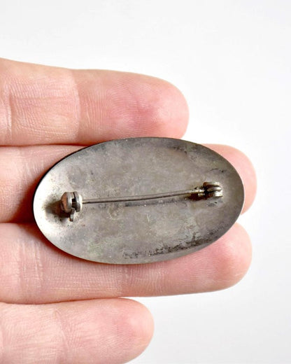 Japanese Zogan Gold And Silver Floral Brooch