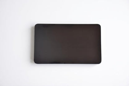 Japanese Black Lacquer Tray With Silver Orchid Inlay