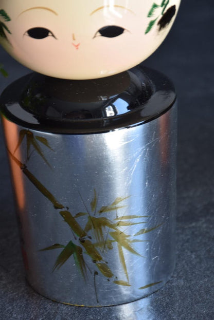 Kanazawa Silver Leaf Kokeshi Doll Hanawarabe Bamboo