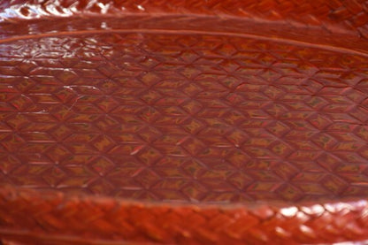 Kurume Rantai Lacquerware Tray Bamboo Weave
