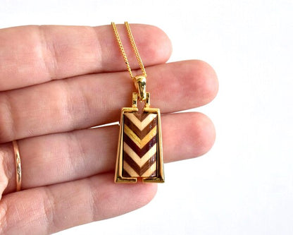 Yosegi Zaiku Pendant Necklace