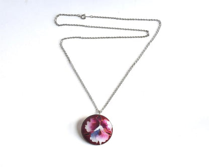 Kyo-Cloisonne Floral Pendant Necklace Brooch