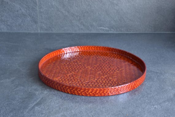 Japanese Red Rantai Lacquerware Tray