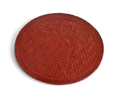 Kurume Rantai Lacquerware Tray Bamboo Weave