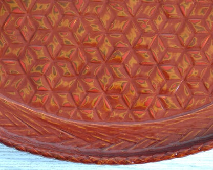 Kurume Rantai Lacquerware Tray Bamboo Weave
