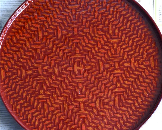 Japanese Red Rantai Lacquerware Tray