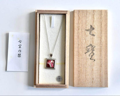 Shippo-Yaki Cloisonné Square Pendant Necklace