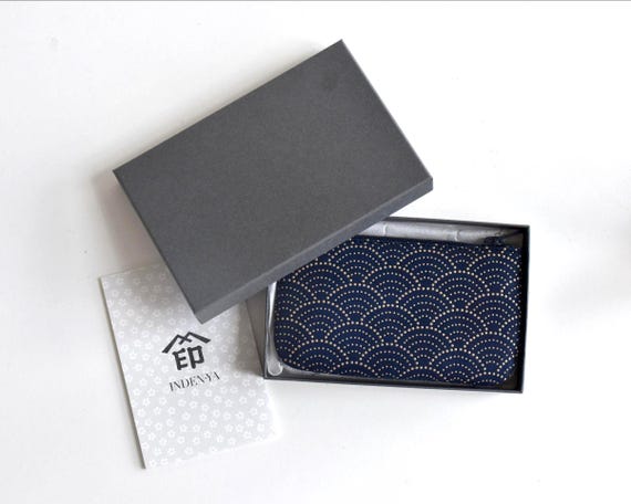Japanese Deerskin Urushi Pouch coin purse crafted with the traditional Inden technique in deerskin and lacquer
