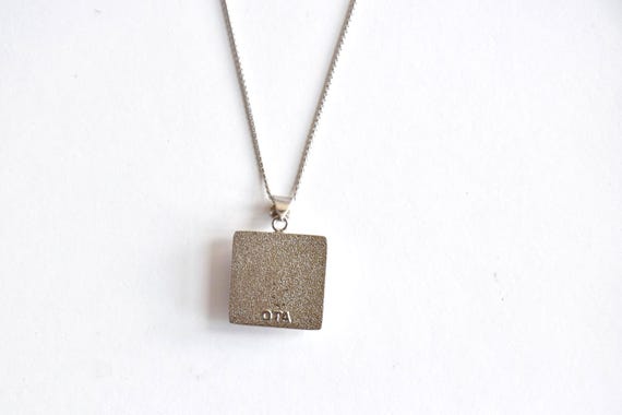 Shippo-Yaki Cloisonné Square Pendant Necklace