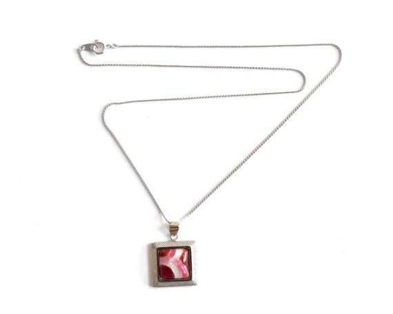 Shippo-Yaki Cloisonné Square Pendant Necklace