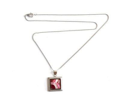Shippo-Yaki Cloisonné Square Pendant Necklace