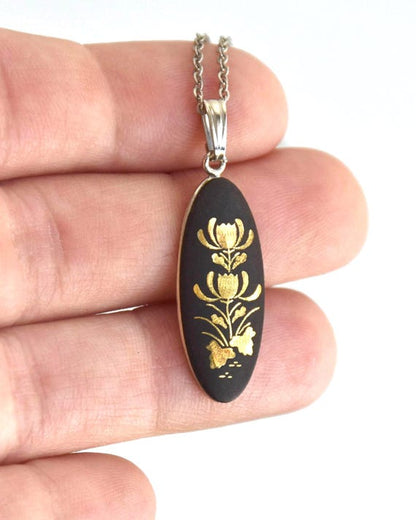 Higo Zogan Floral Pendant Necklace